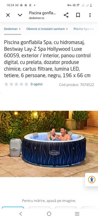 Lazy Spa. Hollywood cu hidromasaj și leduri. Hot tub