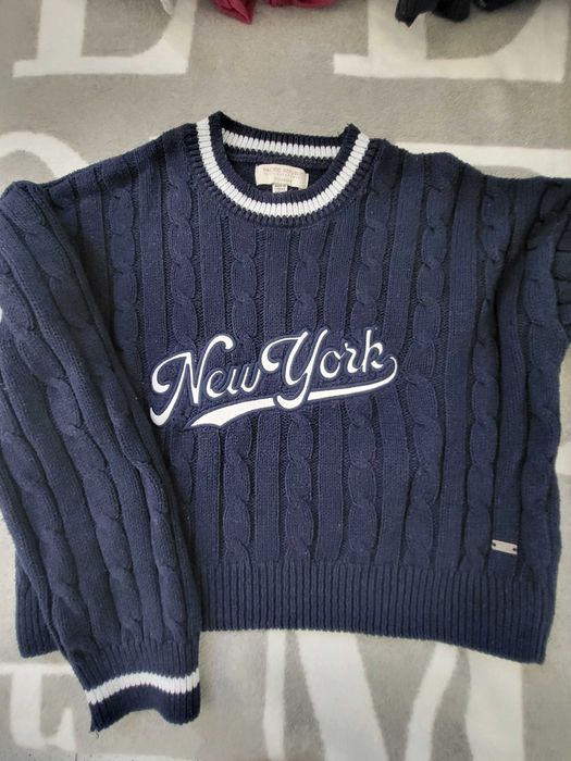 Памучен пуловер с осмички Pull&Bear