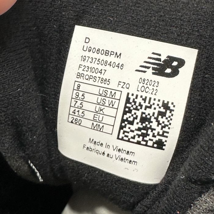 New Balance 9060 Triple Black U9060BPM