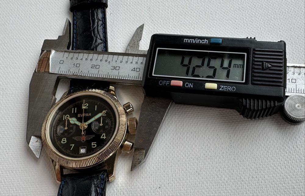 Полет Буран – механичен хронограф, позлатен,2000 г