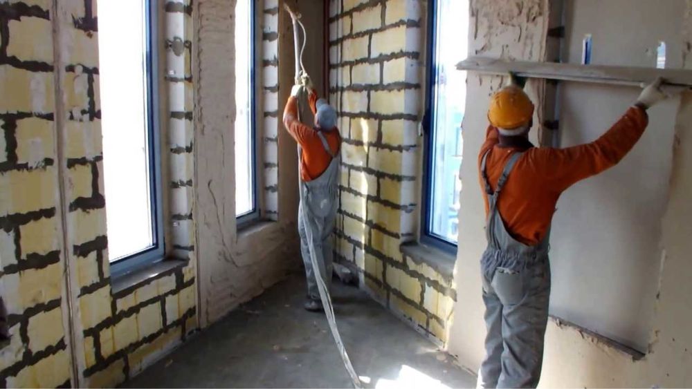 Черновое выравнивание стен и полов !