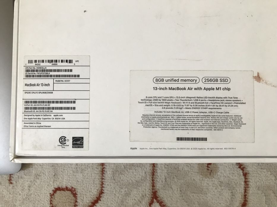 Macbook air 256GB