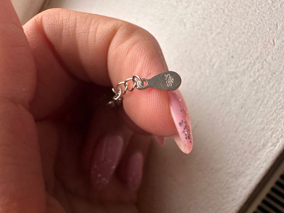 Сребърно колие с камъчета, комплект гривна с обеци с червени сърца