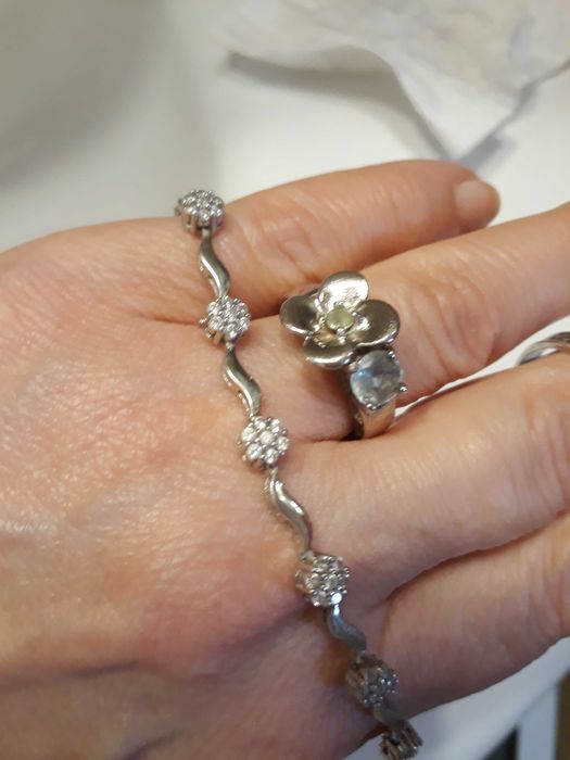 Bratara argint cu cristale reglabila