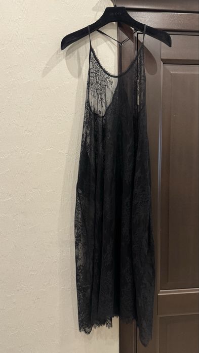 Сарафан из кружева черный