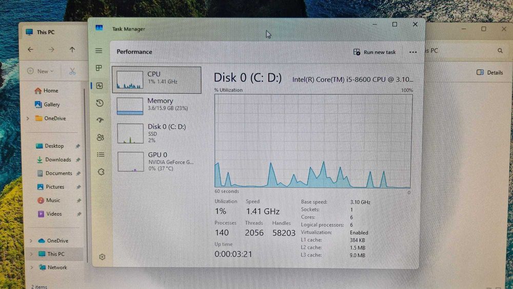 PC i5-8600 4.3ghz gtx 1060 6GB 16GB Ram hyperX SSD 1TB Kingston