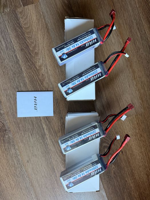 2 Baterii Acumulatori LiPo HRB 4S (14.8V, 2200mAh, 30C) drone fpv