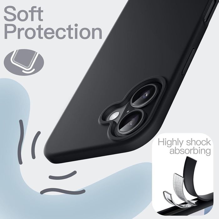 Матов силиконов кейс за apple iphone 17 - черен