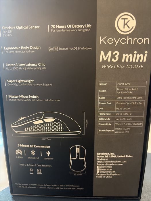 Мышка Keychron M3 mini в отличном состоянии