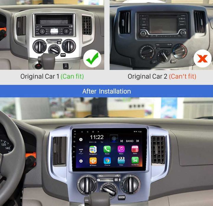 Мултимедия за Nissan NV200, Android, Двоен дин, Навигация, Nissan NV 200, 2 DIN плеър Андроид Carpla Androd Auto