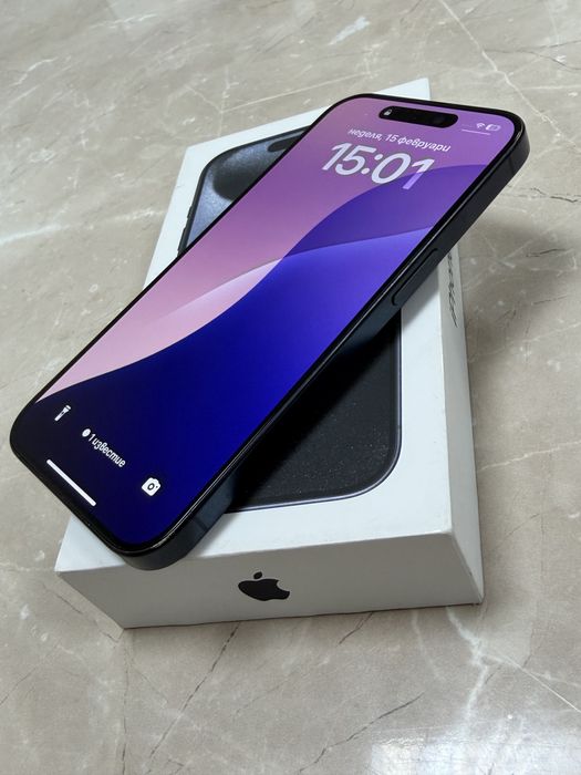 Iphone 15 pro Titanium blue 128gb + подарък 2 калъфа