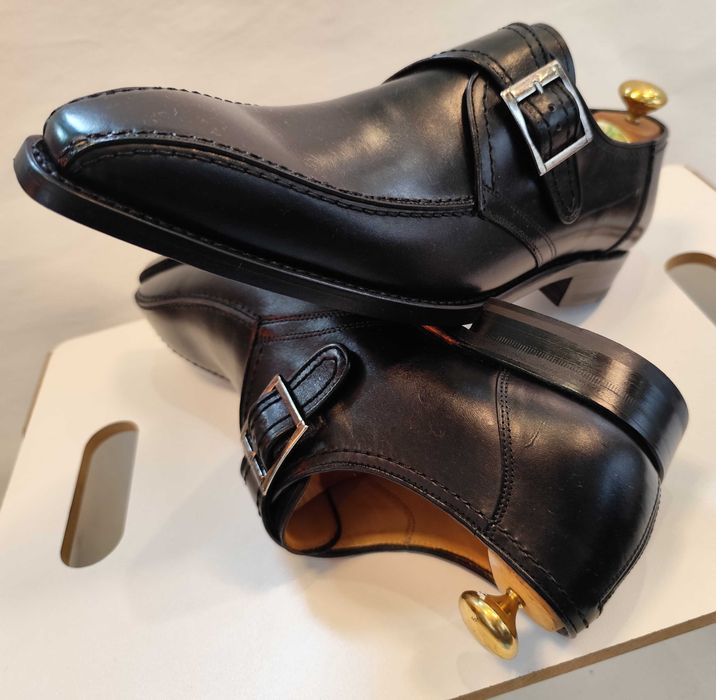 Pantofi monk 40 40.5 de lux Cordwainer NOI lucrati manual negru