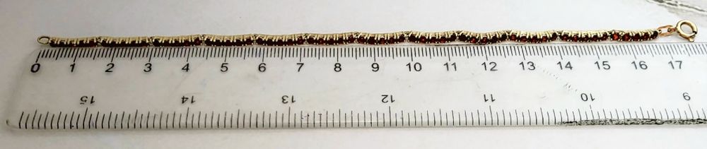 Brățară din aur 8K cu granate naturale – lungime 17 cm, gramaj 4,44 g