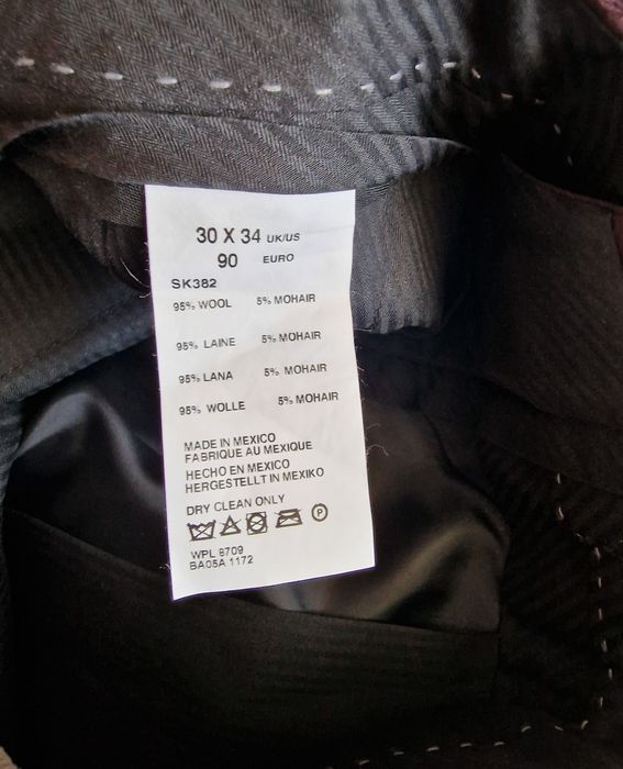 Нов Виненочервен Мъжки Костюм от Вълна и Мохер на Ben Sherman Размер S