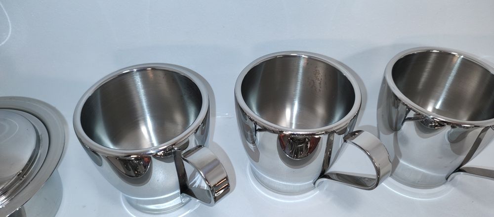 Сервиз на кафе от полирана стомана 18/10