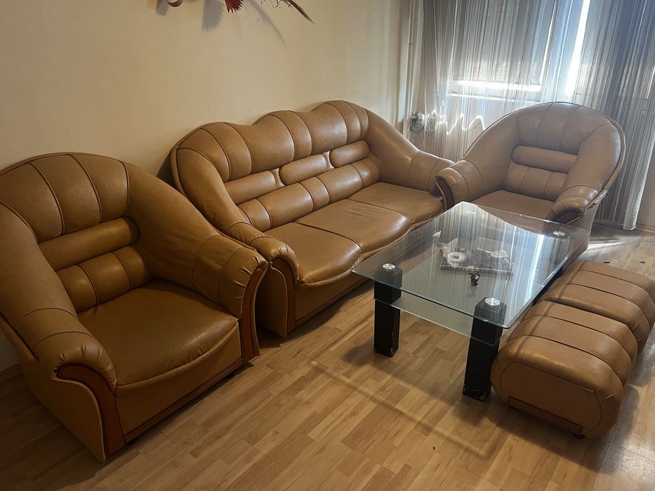 Кожена холна гарнитура. Естествена кожа