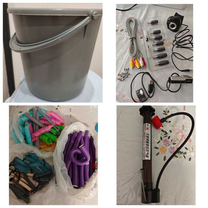 Ведро, насос, бигуди