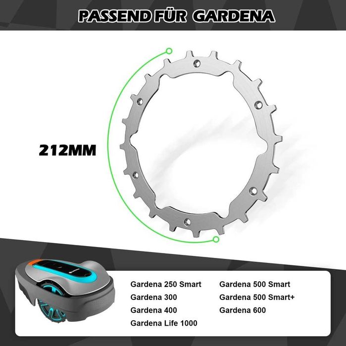 Cuțite de tuns iarba din oțel inoxidabil pentru Gardena Sileno City