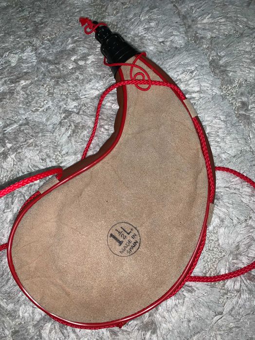 Plosca tradiționala băuturi vintage suvenir Valencia 1 1/2l, piele