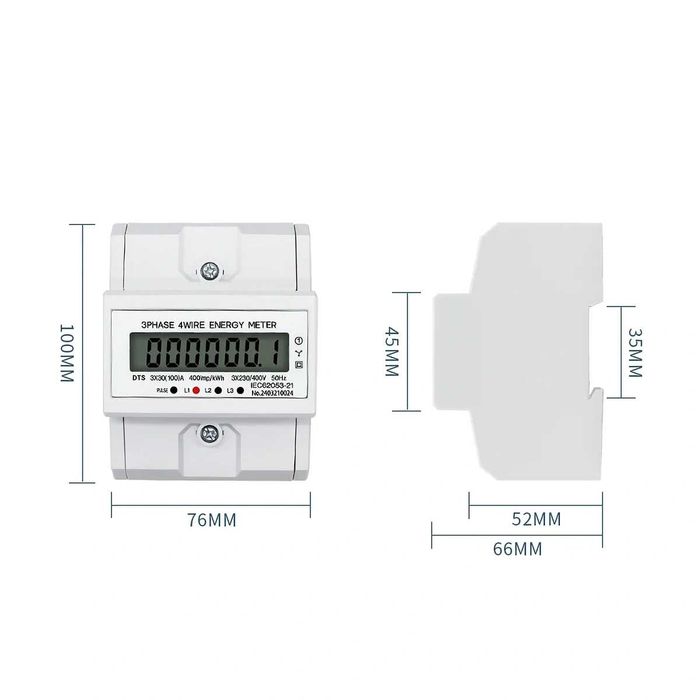 Contor Trifazat Digital de Curent pentru Energie Electrica 380V
