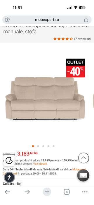 Vand Canapea trei locuri