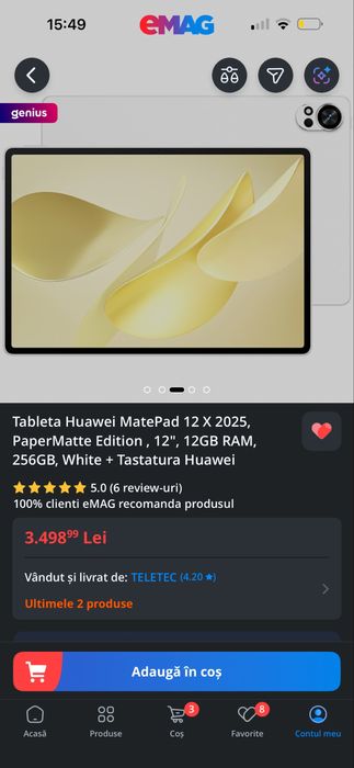 Tableta Huawei MatePad 12 X 2025 12 GB RAM