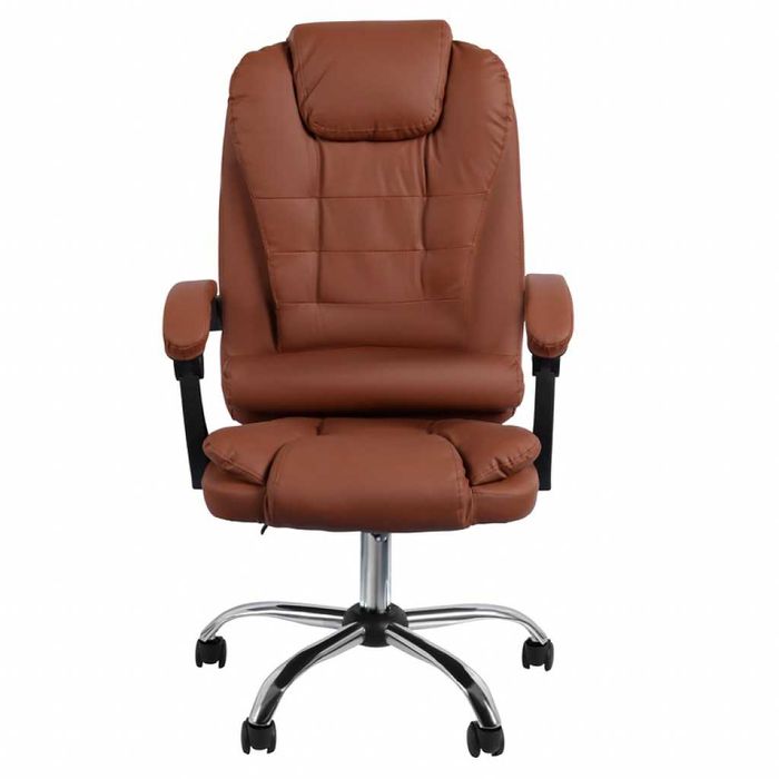 Ергономичен офис стол с лумбална опора от еко кожа – часове без болки