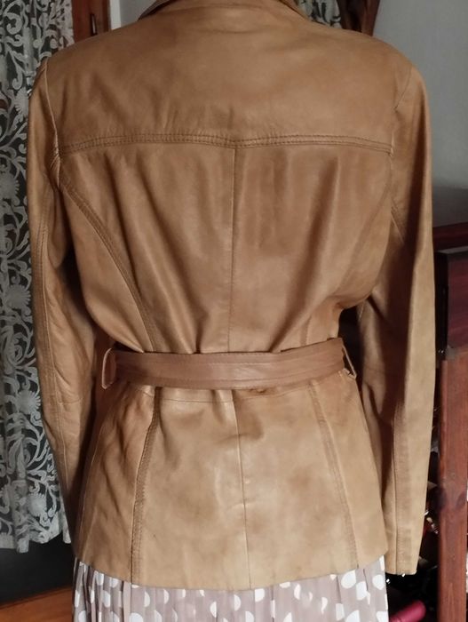 ЕСТЕСТВЕНА КОЖА на SAKI дамско кожено яке, цвят карамел