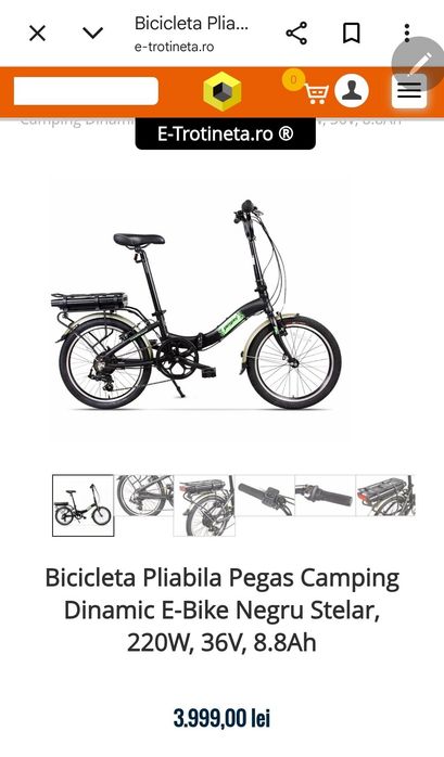 Bicicleta Pliabila Pegas Camping Dinamic