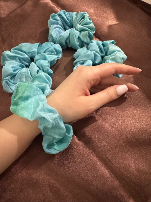 Ръчна изработка Скрънч за коса от естествена коприна