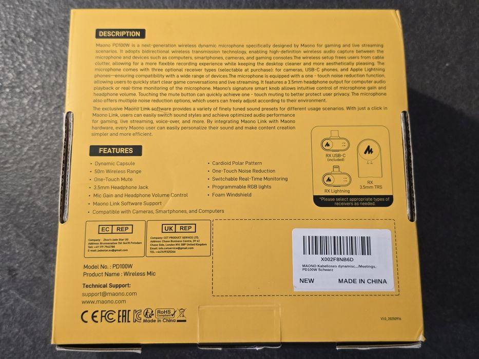 Microfon Maono PD100W Wireless