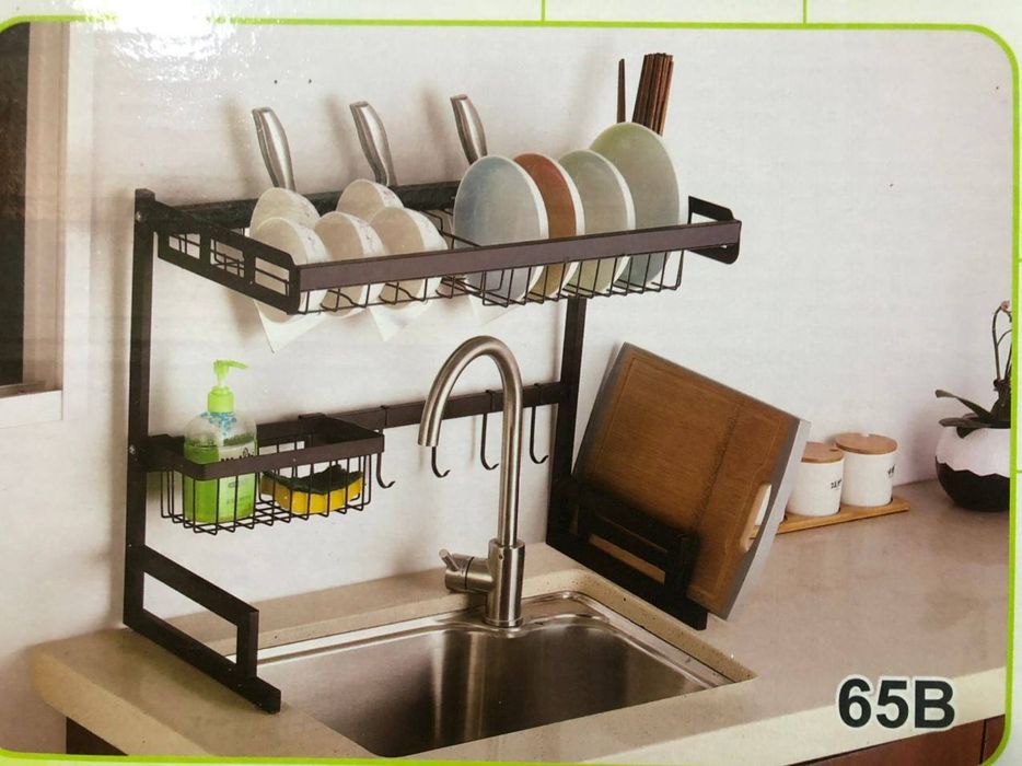 Сушилка Для Посуды Из Нержавеющей Стали (черная)