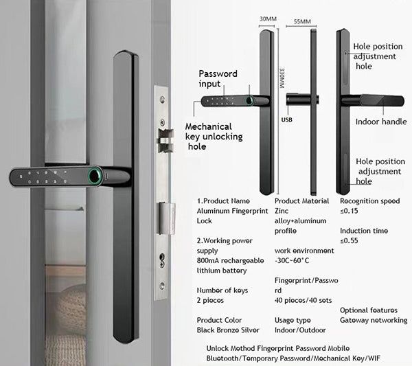 Смарт брава с 5 метода на отключване, Tuya App / SB003 /