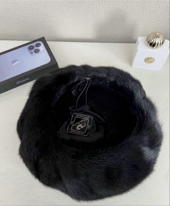 Норковый берет французский стиль