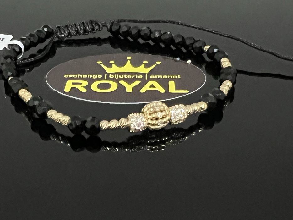 Bijuteria Royal CB : Bratara cu snur bile aur 14k 4,93 grame
