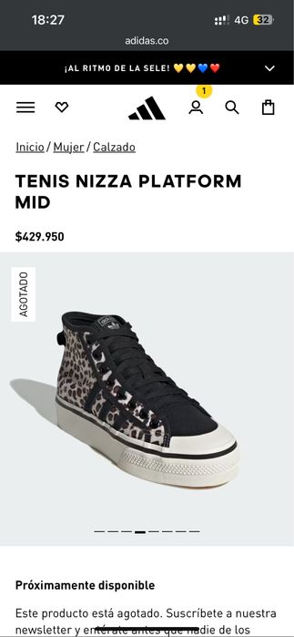 Кеды Adidas nizza platform