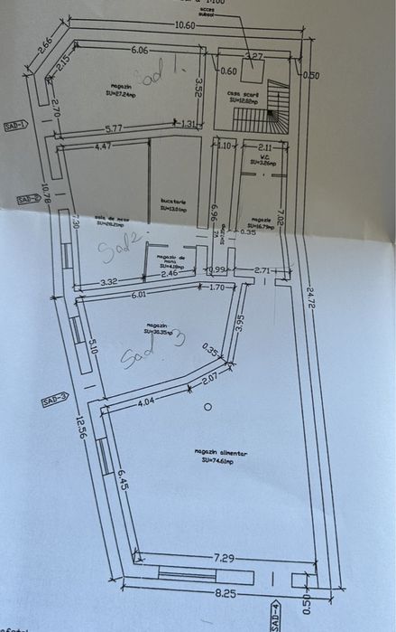 Vand parter cladire format din 4 spatii comerciale