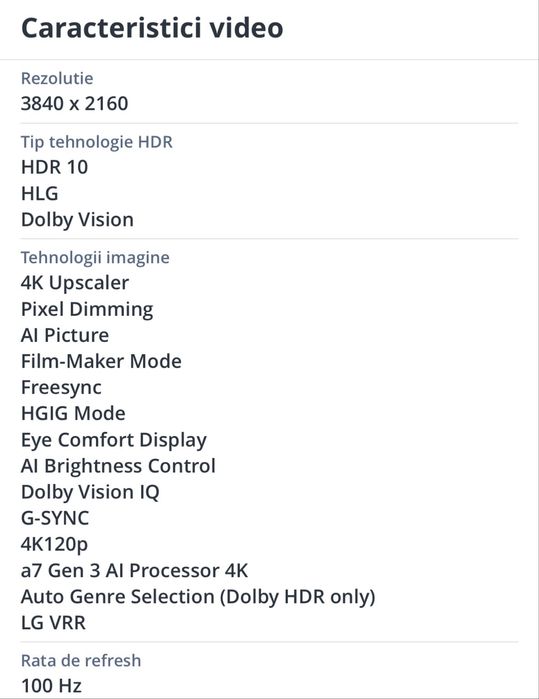 Televizor LG OLED ( 139 cm -100hz)