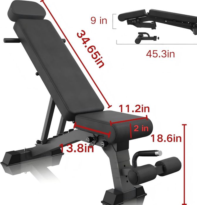 Banca ajustabila, , Multifunctionala, 9 pozitii de reglare, Negru