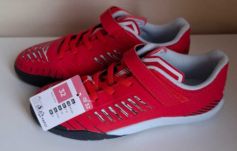 Ghete Futsal GINKA 500 Roșu-Negru Copii 32