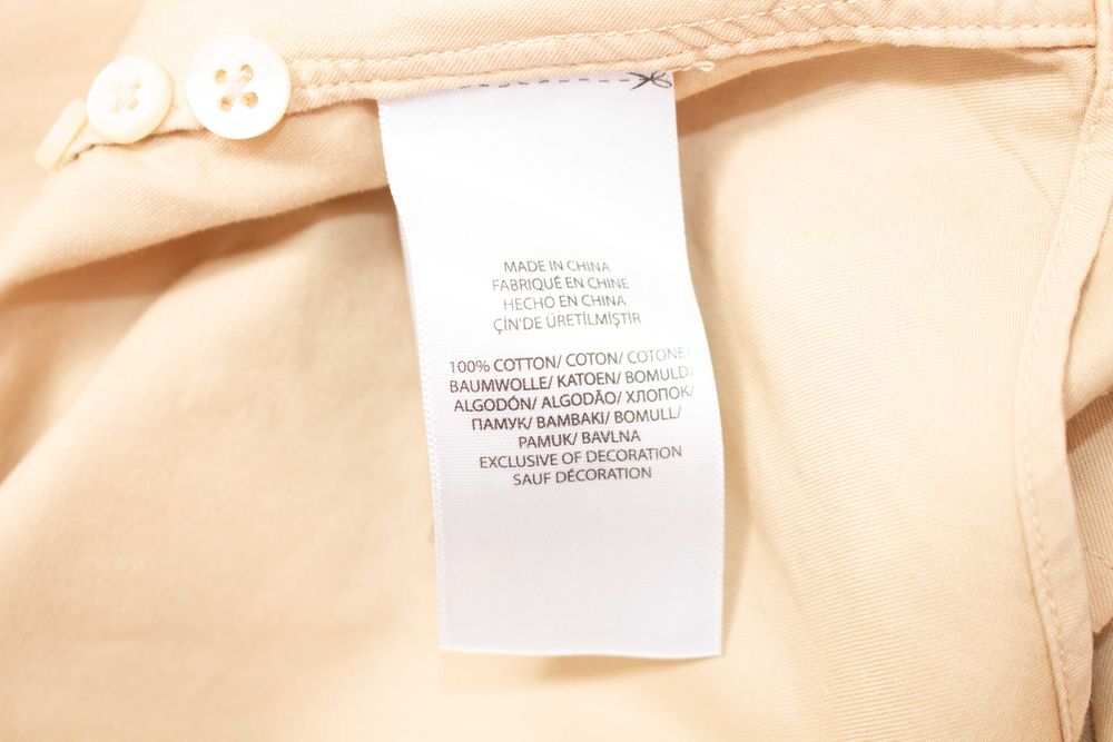 Ralph Lauren оригинална мъжка риза бежова зелено лого Slim Fit Feather Weight Twill S