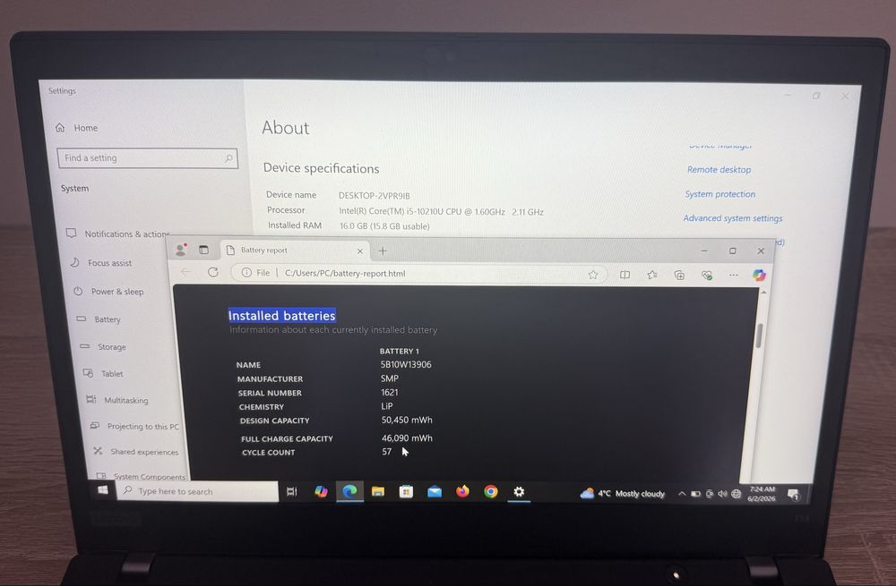 Lenovo Thinkpad T14 Gen1 CA NOU i5 10th 16GB ram 256GB ssd 14,2” FHD !