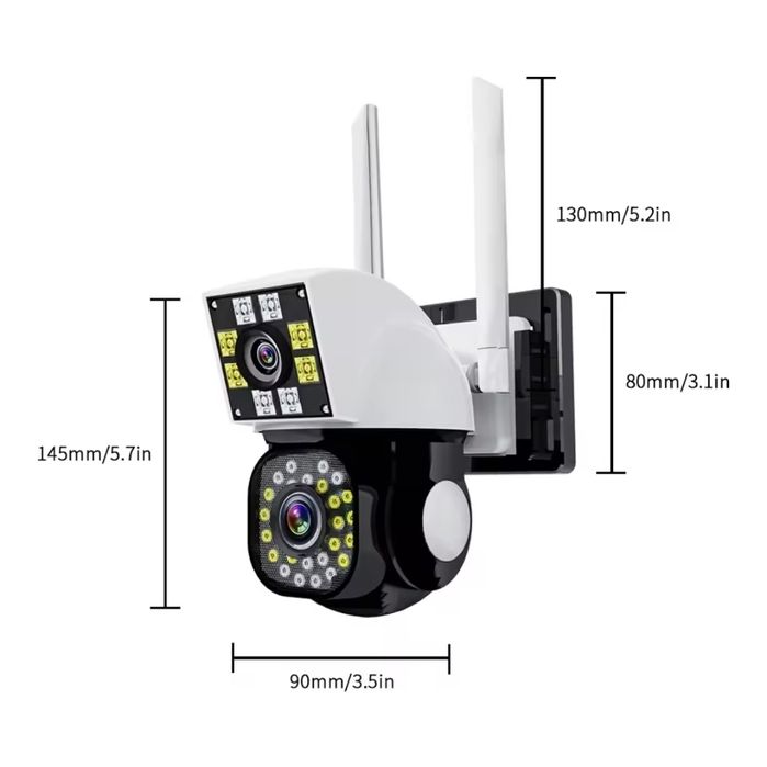 Camera de supraveghere dubla WIFi Microfon 4k