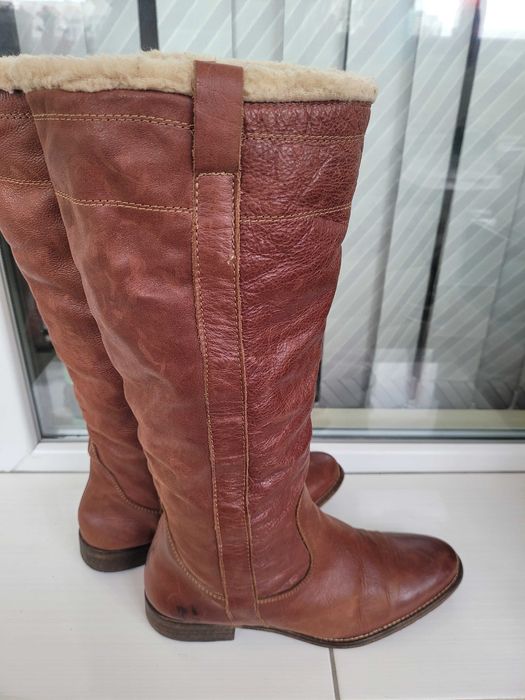 Естествена кожа дамски ботуши 40 номер