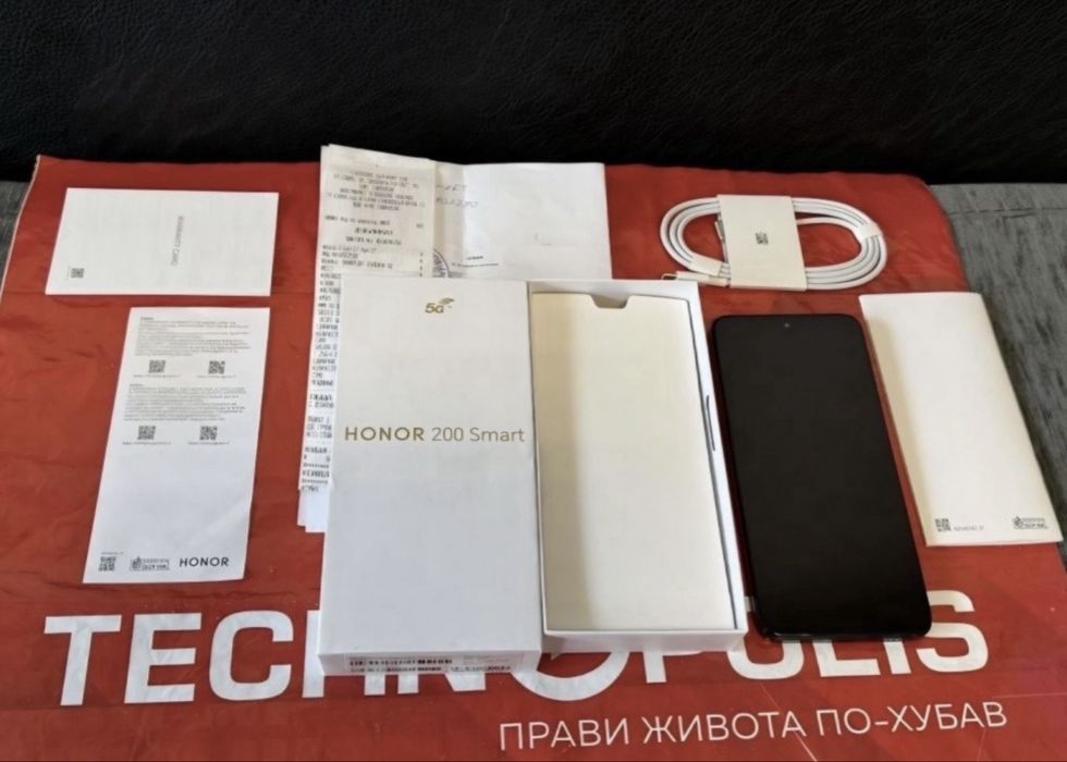 КАТО НОВ 256GB Honor 200 Smart 5G Гаранция Технополис 2026г. Black