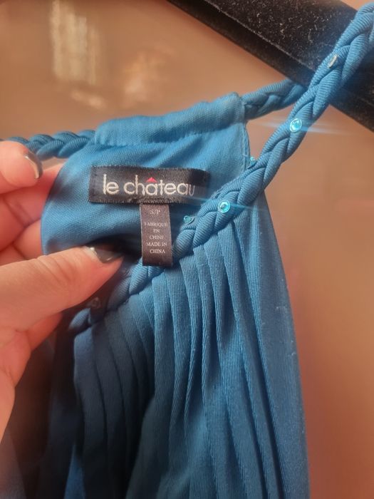 Изящен топ, петролено син цвят