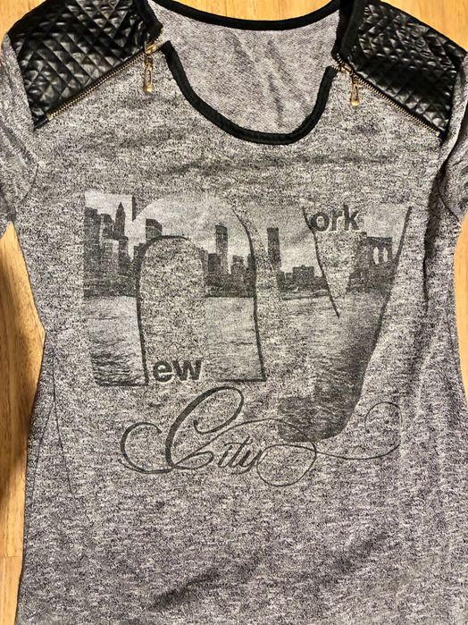 Блуза, размер S, кожени елементи