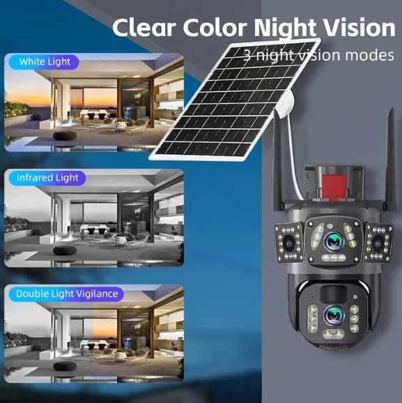Външна камера със соларен панел WIFI или 4G версия 8mp широкоъгълна