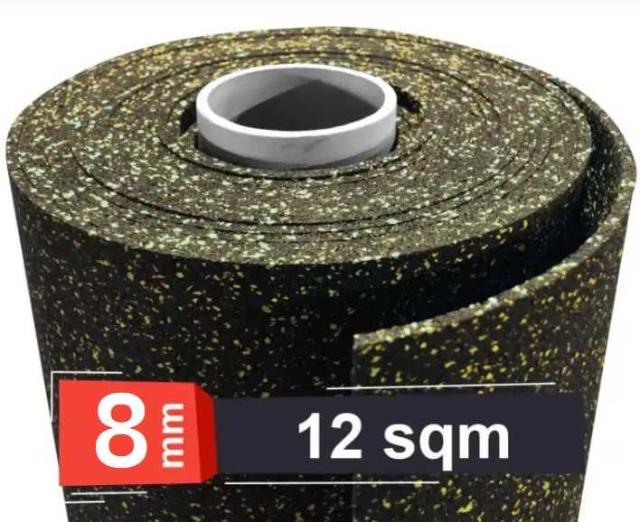 Гумена настилка EPDM ролка 12 кв.м. | 8 мм , Фитнес Настилки Yellow