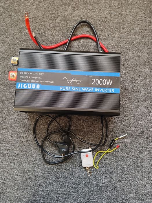 JIGUUN 2000W Pure Sine Wave Inverter 400OW Peak 12V DC to 240V AC Conv